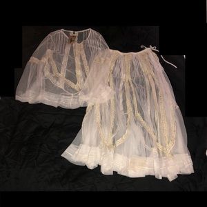 NWT Double D Ranch Sheer Top and Skirt